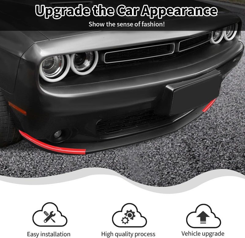 HTHE red Front Shovels Cover Front Deflector Spoiler Bumper Lip Body Shovels Bumper Compatible with 2015+ Dodge Challenger SXT Exterior Accessories - Image 2